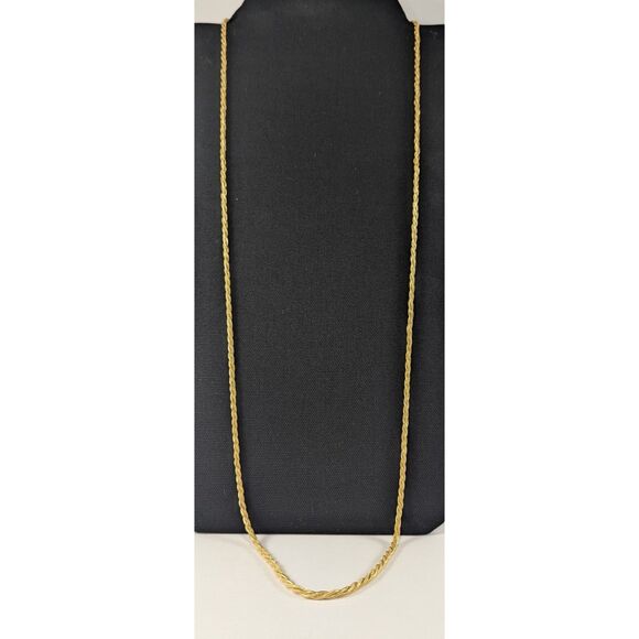 Rope Gold Tone Necklace Signed Monet - Picture 1 of 16